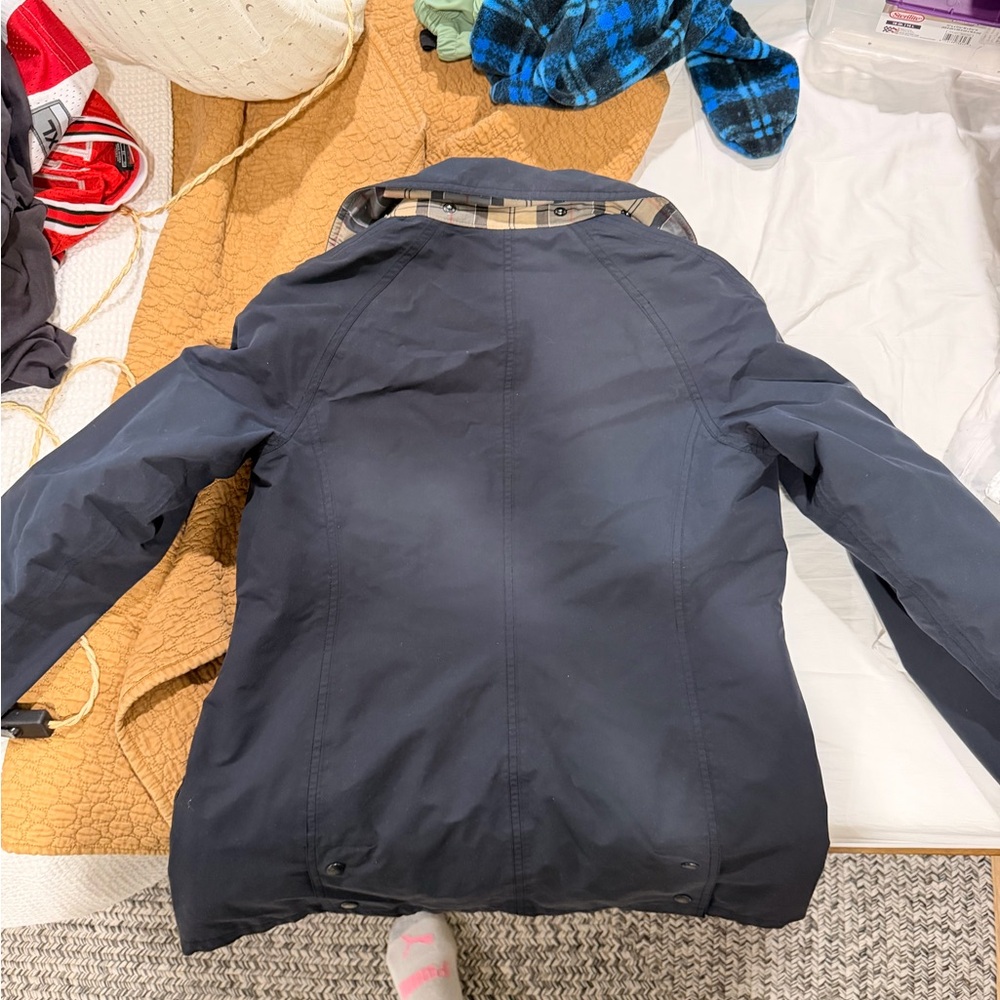 Barbour Beadnell Navy Blue Jacket with Plaid Lining